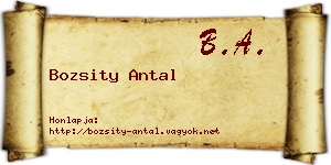 Bozsity Antal névjegykártya